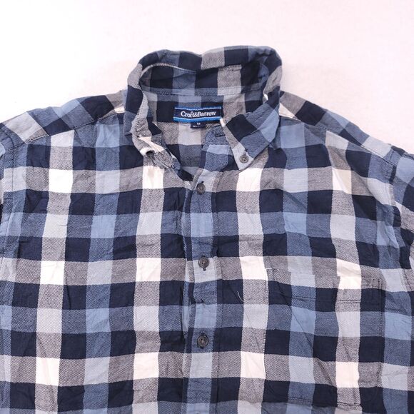 Croft & Barrow Gingham Flannel Casual Button Up Shirt Mens Size Medium M Blue - Picture 1 of 9